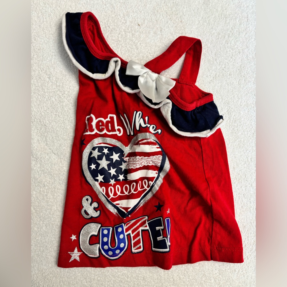 ⭕️ patriotic Red white and Blue Kids Short Sleeve Tee